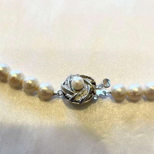 Collar de Perlas Akoya 8.9mm〜 7.4mm Plata Blanco De Japón - Imagen 20 de 24