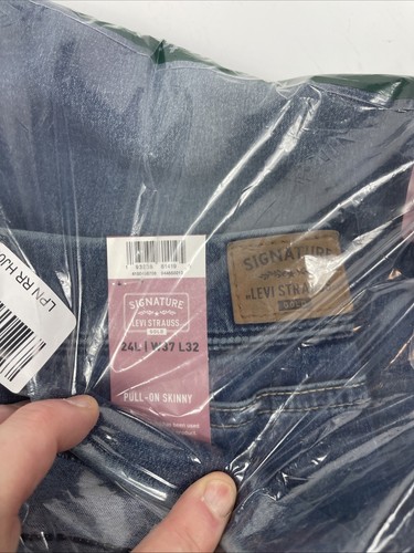 Signature By Levi Strauss Co SZ 24L Gold Women’s Denim Blue Pull On Skinny Jeans - 第 4/5 張圖片