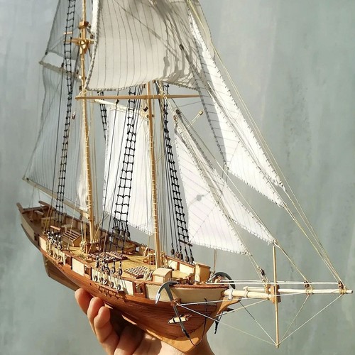 Barca a vela fai da te legno assemblaggio modellismo nave assemblaggio kit costruzione Halconwr - Foto 6 di 10
