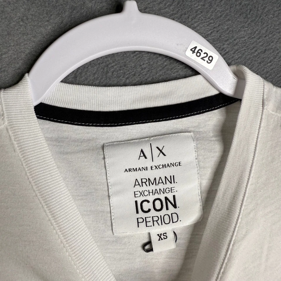 ARMANI EXCHANGE AX Logo Graphic T Shirt White ICON PERIOD Mens XS - Image 3 of 4
