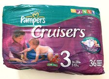 Vintage Diapers 2004 Pampers Cruisers Size 3 Rare Pack Elmo Sesame Street READ,