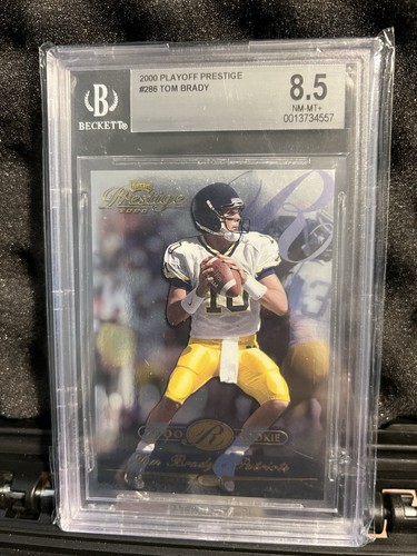 2000 Playoff Prestige /2500 Tom Brady #286 Beckett 8.5 Rookie RC