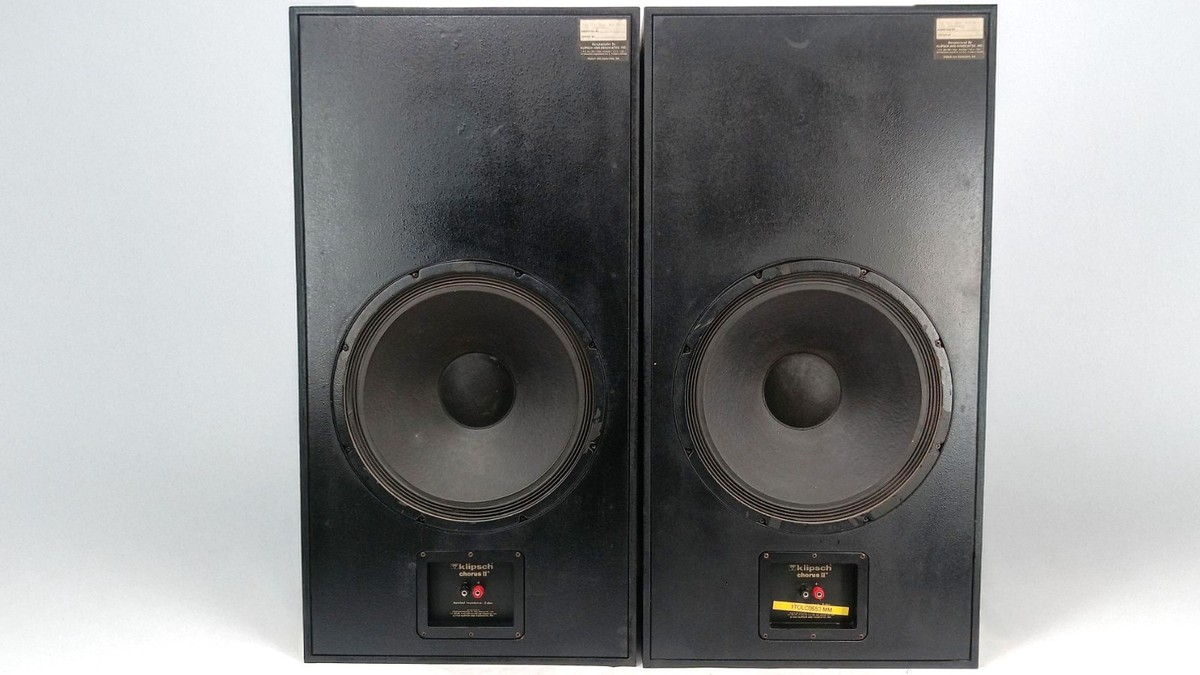 Pair of Fully Serviced KLIPSCH CHORUS II Speakers – 1-Year