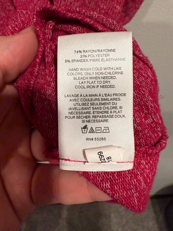 Top tejido Express One Eleven para mujer grande rosa jaspeado elástico holgado Foto 3 de 4