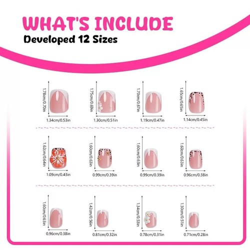 Short Press on Nails Square Fake Nails Leopard 1 Fl Oz (Pack of 1) Style40 - Bild 3 von 6