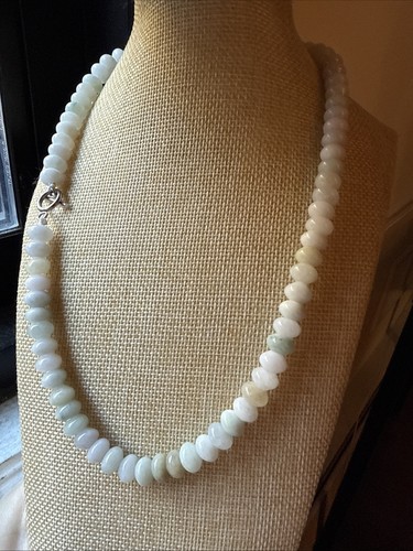 Burma Grade A Jadeite Bead Necklace 純天然翡翠A貨 老坑糯冰水潤算盤珠項鍊 - Picture 6 of 7