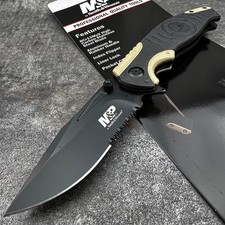 Smith & Wesson Tactical Black Military Police EDC Folding Blade Pocket Knife NEW