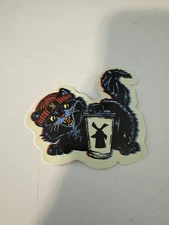 Dutch Bros Coffee October 2023 Black Cat In Beanie Halloween Sticker