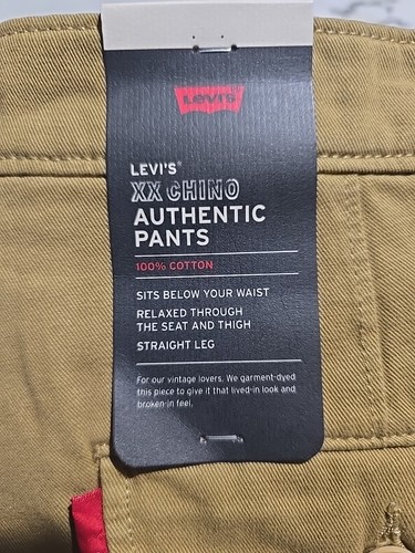 Levi's XX Chino authentische Passform Herren 100 % Baumwolle gerades Bein khaki Hose 31 x 32 - Bild 2 von 4