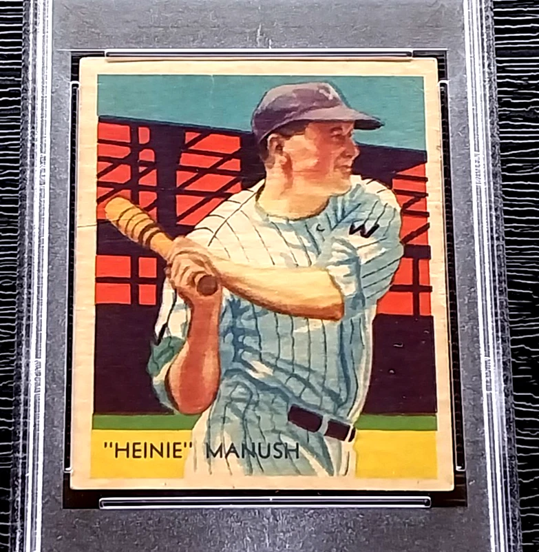 Tarjeta de béisbol Diamond Stars Heinie Manush 1935 con funda #30 PSA 3 en muy buena condición Foto 2 de 4