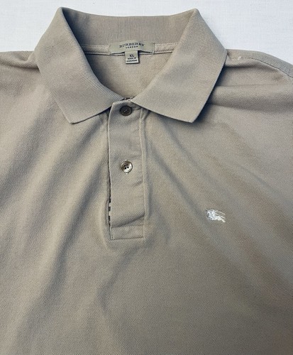Burberry London Size XL Polo Shirt Beige Short Sleeve Preppy Casual Mens Cotton - Picture 3 of 7