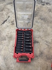 Milwaukee 49-66-6802 SHOCKWAVE Impact Duty Socket 1/2 in SAE PACKOUT Set of 15 