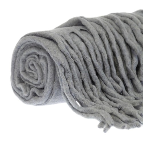 Gray Knitted Acrylic Solid Color Reversable Throw - Picture 4 of 8