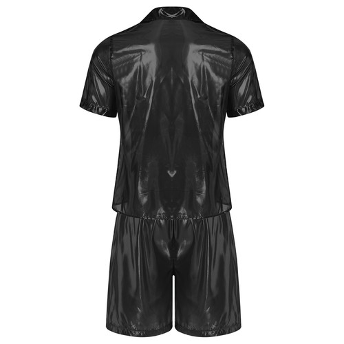 Mens Shirt Button Tracksuit Summer Outfits Short Sleeve Casual Wear Adult Club - Picture 47 of 78