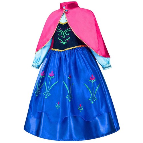 Kids Girls Anna Princess Cosplay Costume Wig Fancy Dress Party Accessory Outfits - Picture 5 of 18