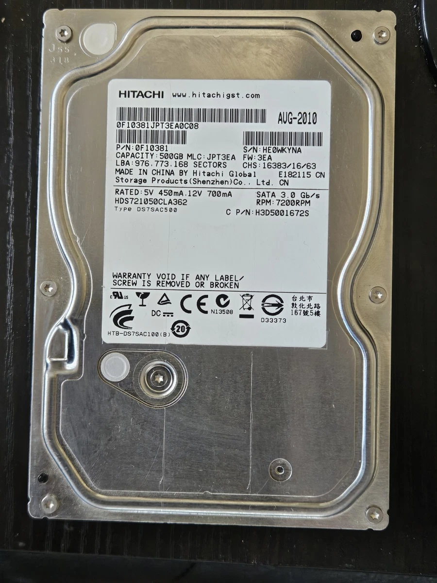 Hitachi 500GB Computer Internal Hard Disk Drives for Sale - eBay