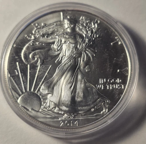 2014 Silver Eagle $1 Dollar 1oz Uncirculated .999 -In Capsule.