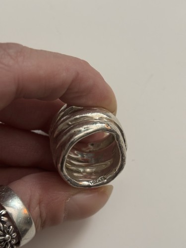 Sterling Silber Israel Electroform breiter Bandring Größe 7 - Bild 5 von 6