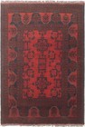 Vintage Geometric Area Rug 3'5" x 4'11" Traditional Hand-Knotted Wool Carpet
