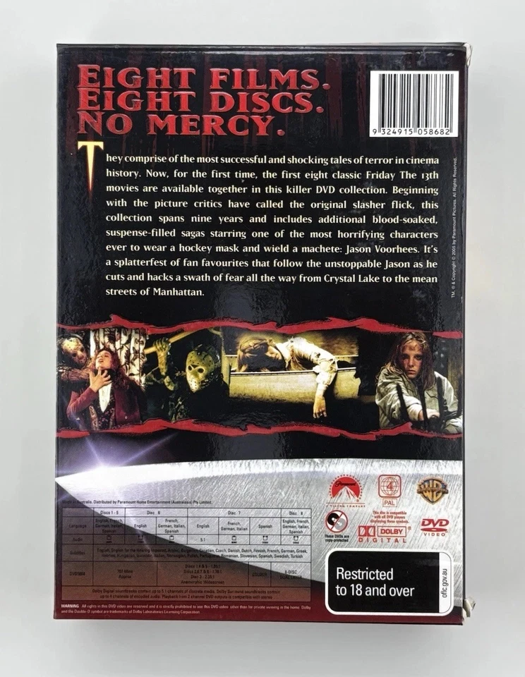 Friday The 13th Limited Edition 8 Disc Set (DVD, 1980) Region 4 - image 2 of 4