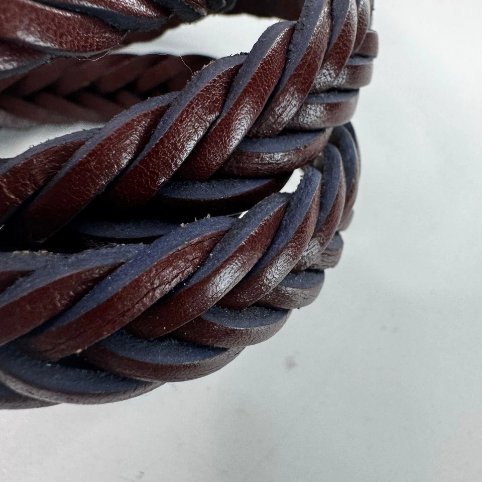 Cinturón ajustado de cuero trenzado marrón GAP de colección para mujer 40-44 ajustable  Foto 2 de 4