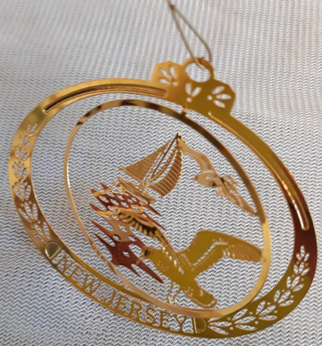 Adorno de recuerdo de Nueva Jersey Tesoros de la Nación acabado dorado 24kt latón en caja - Imagen 6 de 13
