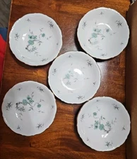  Mitterteich  Bavaria Germany Green Ming 5 Dessert Bowls 