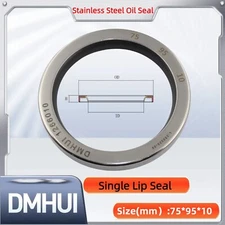 Oil Seal 75x95x10 Single Lip Seal Stainless Steel Oil Seal PTFE SS 75×95×10