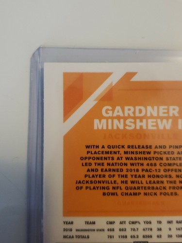 Gardner Minshew Rookie! 2019 Donruss OPTIC - Jacksonville Jaguars. Non-Auto NM/M - Picture 7 of 10