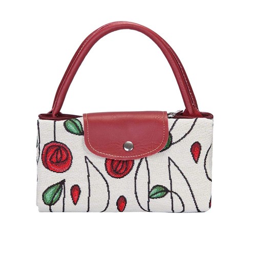 Bolso de Compras Plegable Reutilizable Bolso de Comestibles en Diseño Floral Rosa Mackintosh - Imagen 5 de 15