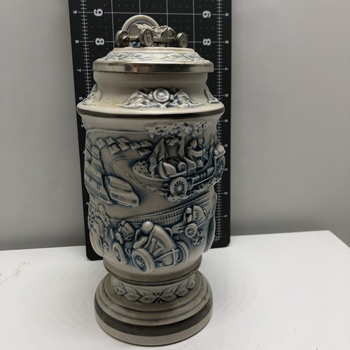 Vintage Bierstein Rennwagen Keramik Zinn weiß grau silber 1989 #89685 Avon - Bild 10 von 12