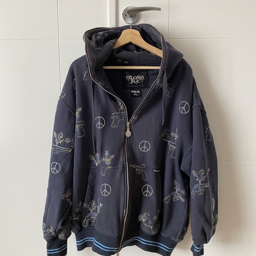Crooked Ink Hoodie Sweater Badass Full Zip Hip Hop Style 2XL Mens Y2K - Bild 10 von 12