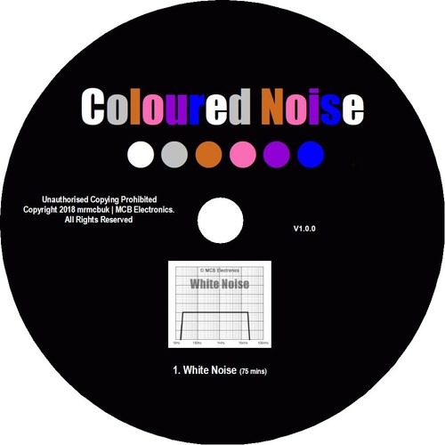 Coloured Noise CD's x 7 | White Grey Brown Pink Violet Blue & Green 75mins each - Picture 2 of 9