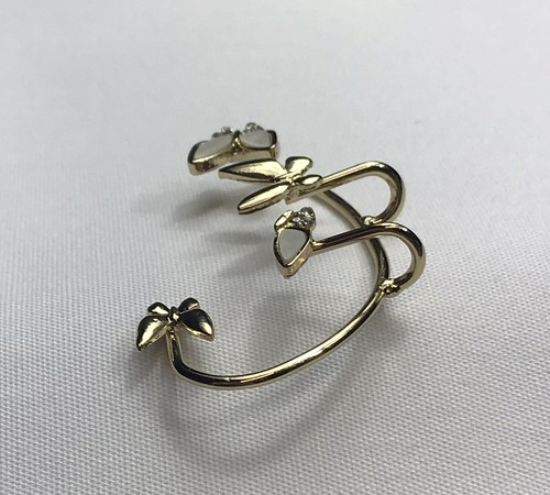 Gold Plated Zircon CZ Butterfly Ear Cuff Clip Non Piercing Wrap Earring Enamel - Picture 11 of 22