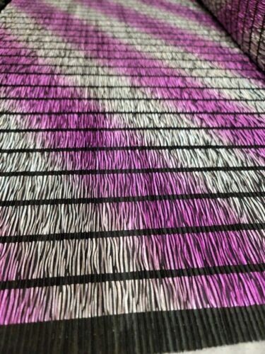 Magenta and Silver Metallic Pleated Stretch Fabric By The Yard On Black - Picture 7 of 10
