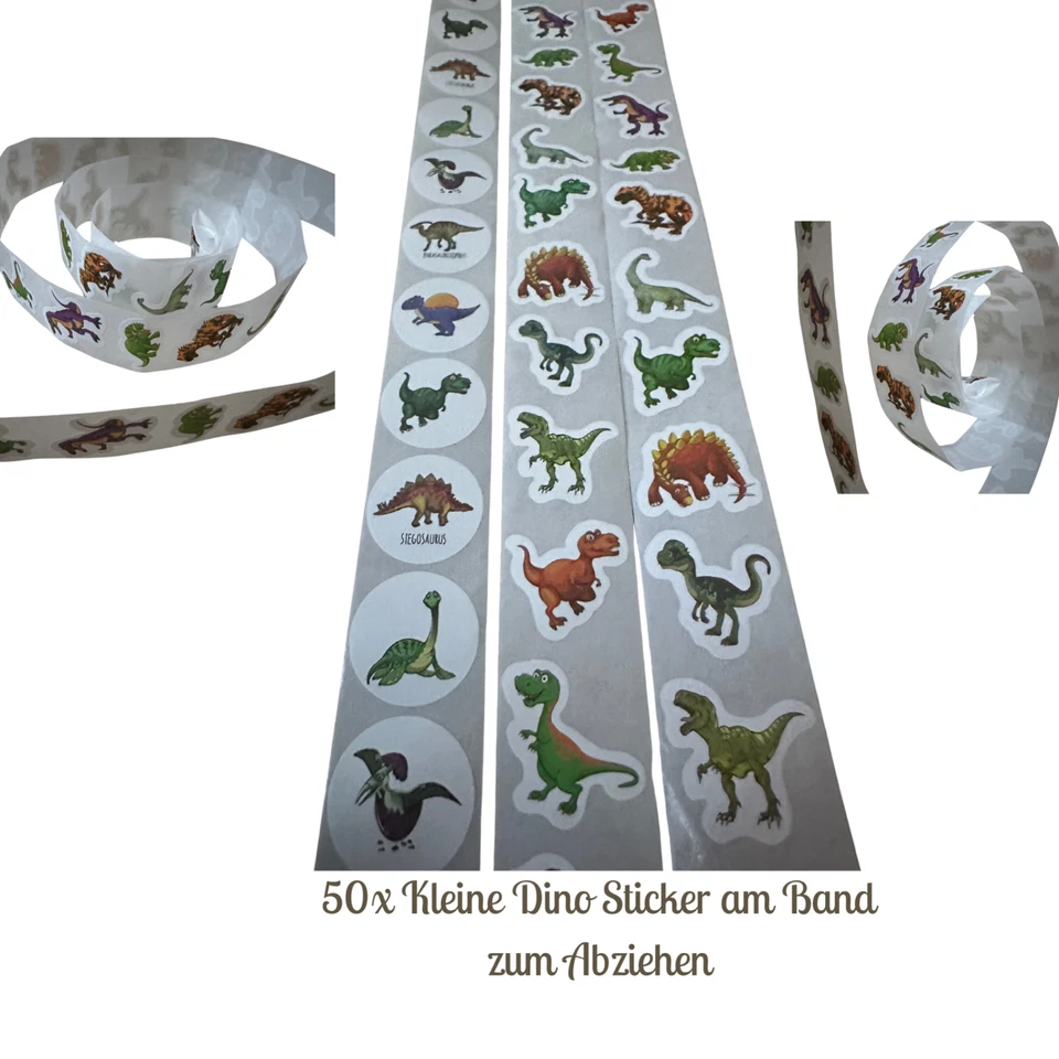 Dino Sticker 50x Dinosaurier Aufkleber Basteln Kindergeburtstag mini Dinos - Bild 3 von 4