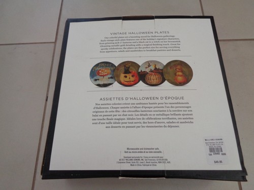 Williams Sonoma Vintage Halloween Salat Dessert Teller 4er Set Neu im Karton - Bild 2 von 2