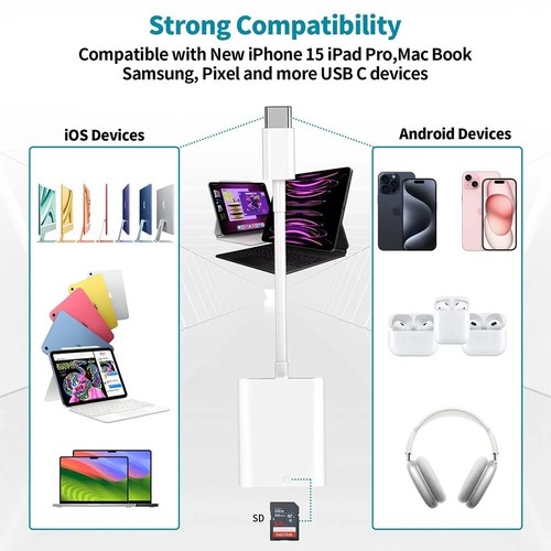 Certyfikat Apple MFi iPhone czytnik kart SD Lightning na kartę SD czytnik aparatu - Zdjęcie 2 z 8