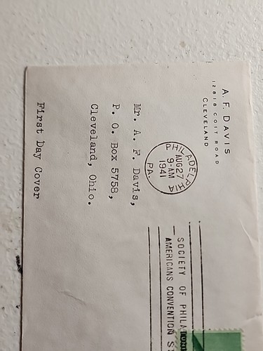 US Airmail First Day Issue 1941 - Green 20c Stamp - Philadelphia, PA - #F61 - Picture 2 of 4