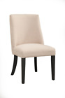 Live Edge Upholstered Parson Chairs Cream with Black Legs