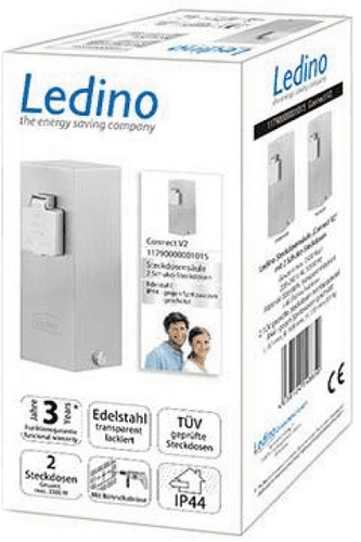 LEDINO Edelstahl 2fach Steckdose Steckdosensäule Außensteckdose Garten  - Bild 2 von 2