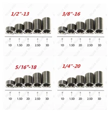 1/4 5/16 3/8 1/2 Helicoil Thread Inserts 304 Stainless Wire Insert Thread Repair