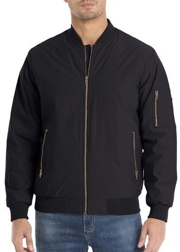 Men's Windbreaker Bomber Jackets Casual Warm Padded Lightweight Pilot Work Coats - Picture 20 of 76