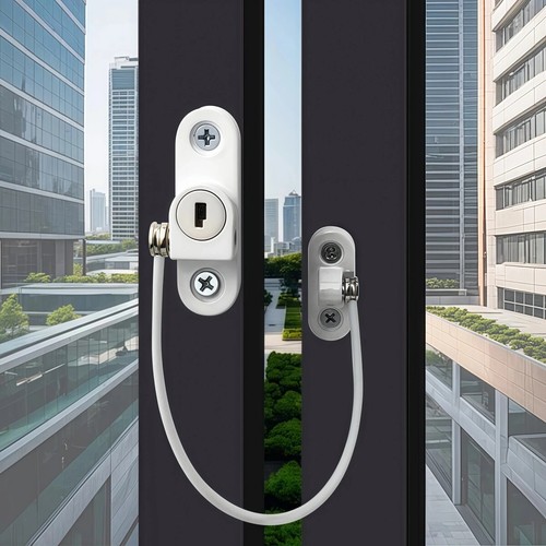 Window Safety Cable Restrictor Child Safety Stainless Key Lockable Window Security Cable ...