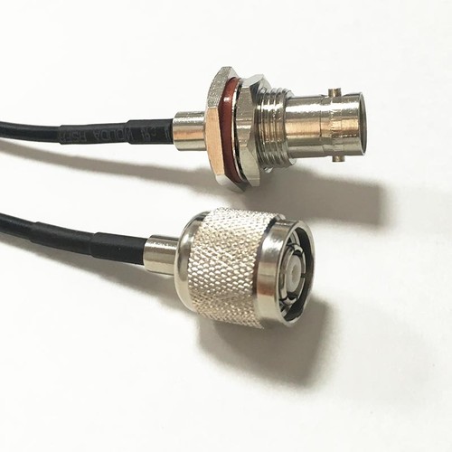 RP TNC male inner hole to BNC female bulkhead pigtail cable RG174 20cm for WIFI - Picture 5 of 6