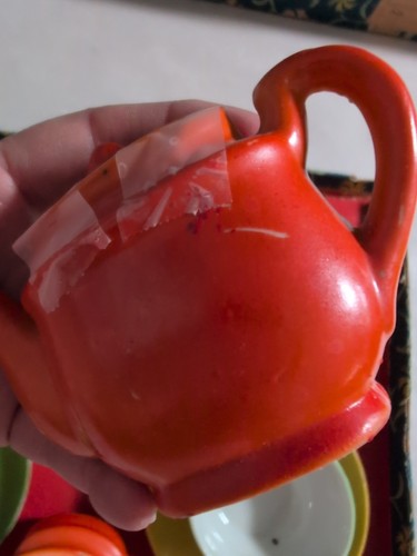 Vtg Child's Children Toy China Tea Set Colorful Fiesta Original Box Japan - Picture 14 of 18