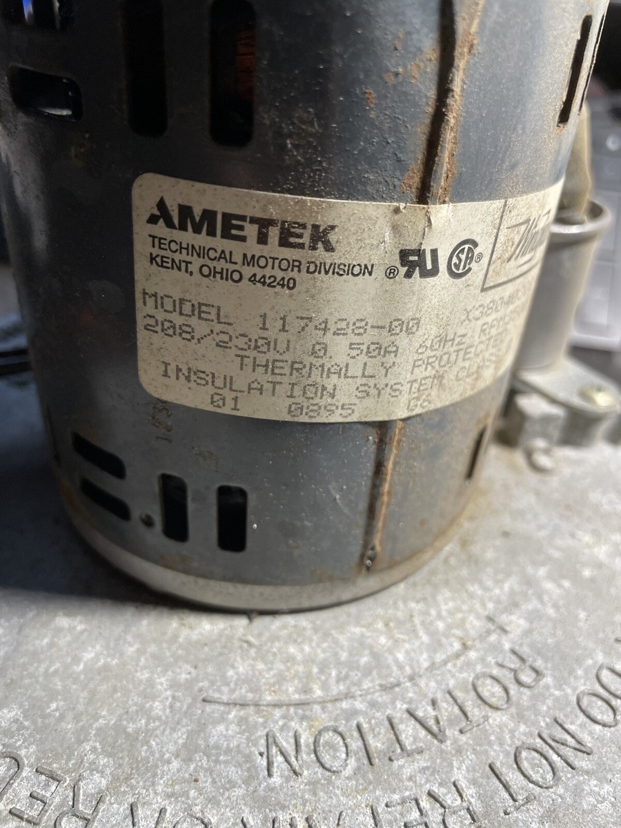 Ametek 117429-00 Type X38040309-01 208/230 Volt 3500/3000 RPM