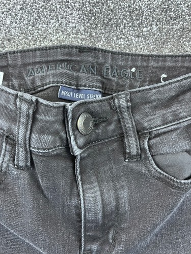 Pantalones de mezclilla American Eagle Outfitters para mujer 00 cortos calce recto bolsillo negros - Imagen 5 de 13