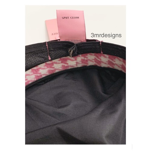 Neu mit Etikett Juicy Couture Baskenmütze Hahnentritt rosa & weiß Tweed verzierte Steine - Bild 11 von 11