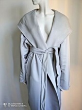 Marina Rinaldi Double Face Wool Coat Pearl Grey Uk 24 Mr/29